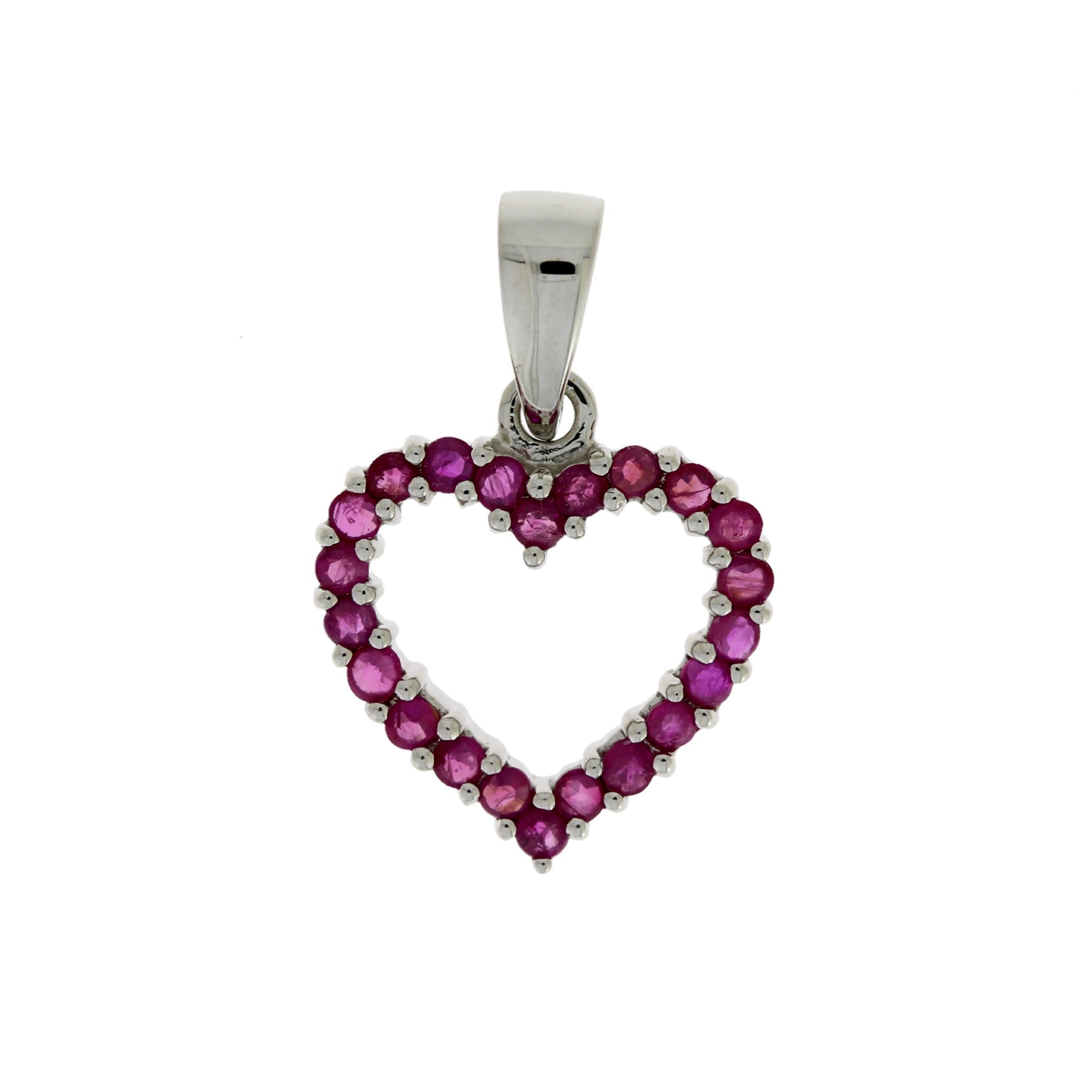 .37ct Ruby Heart Love Pendant 10KT White Gold