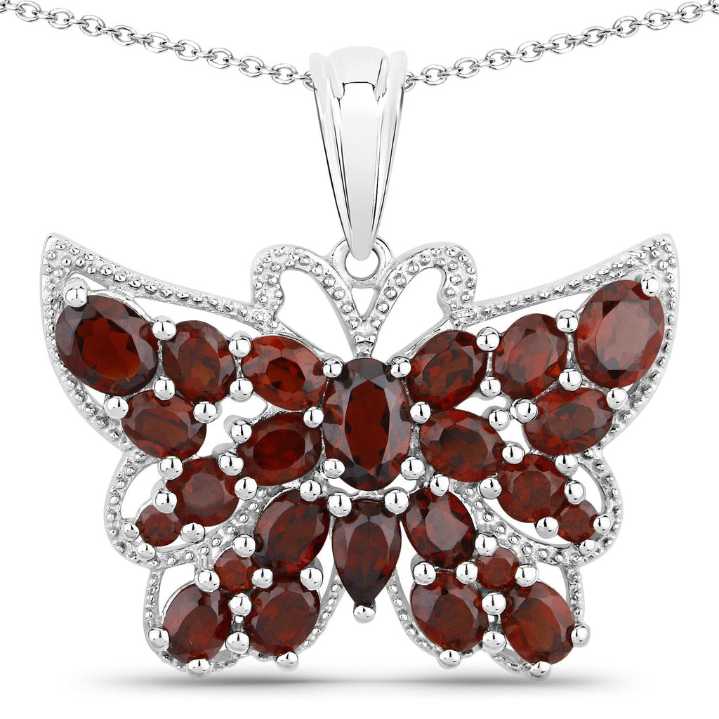 4.90 Carat Genuine Garnet .925 Sterling Silver Pendant