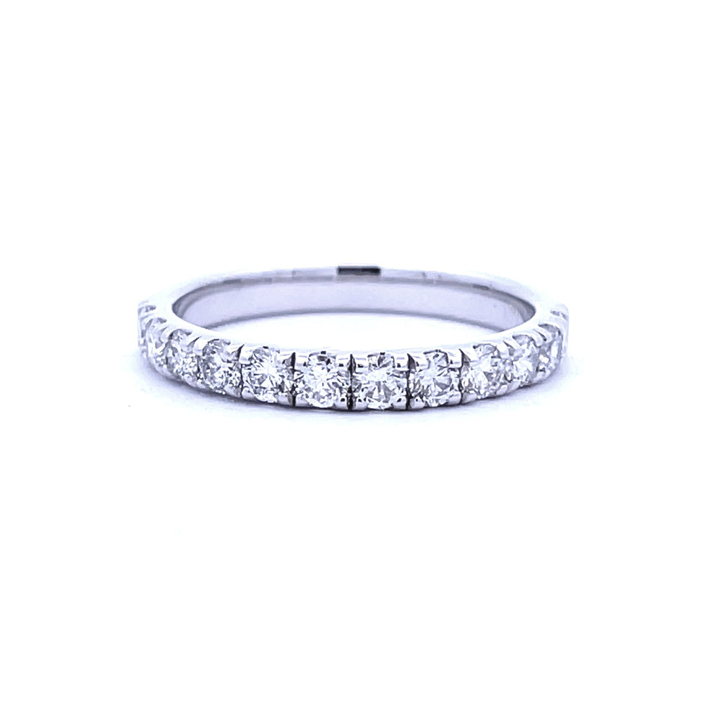 .75ct Diamond Wedding Band Ring 14KT White Gold