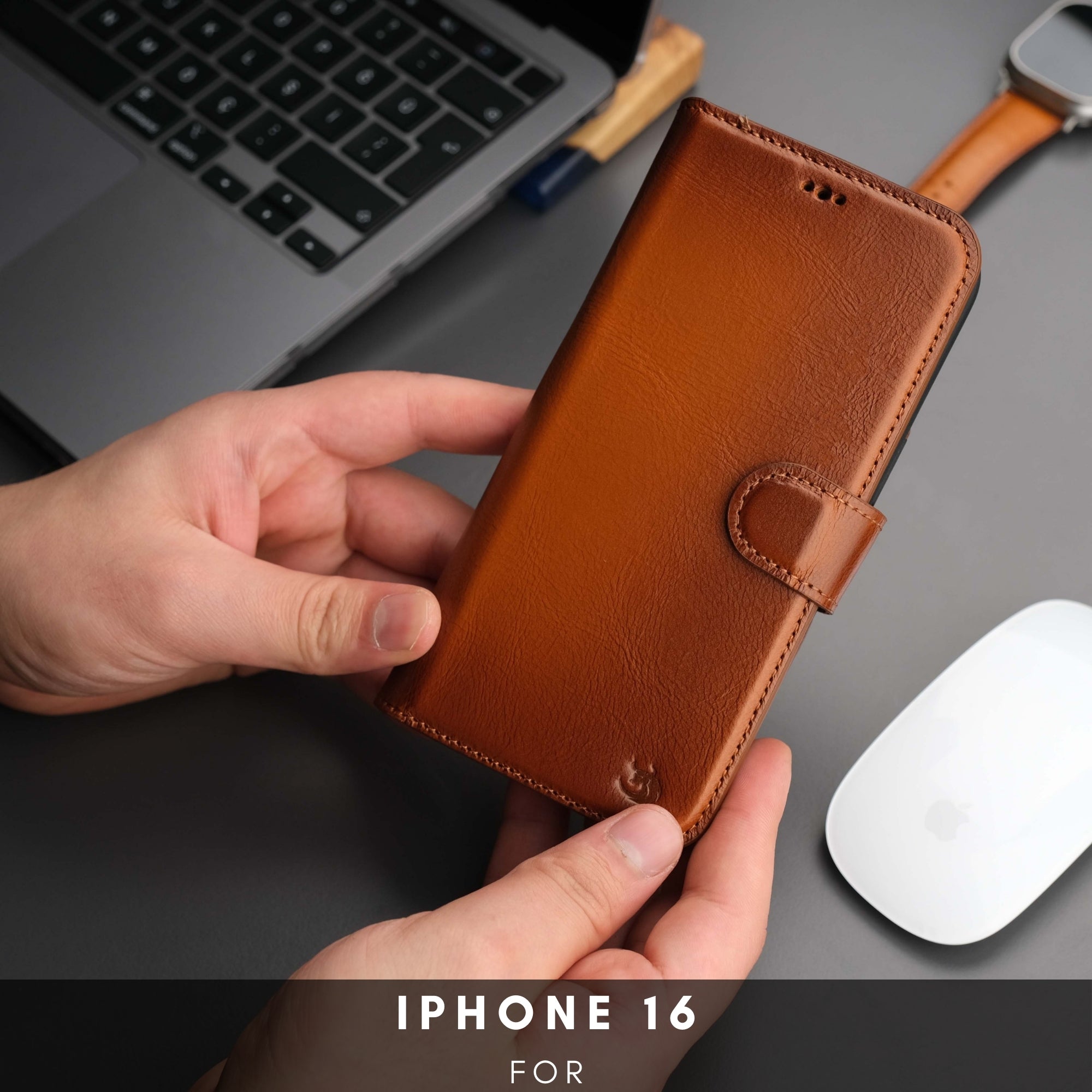 Casper iPhone 16 Wallet Case Leather MagSafe