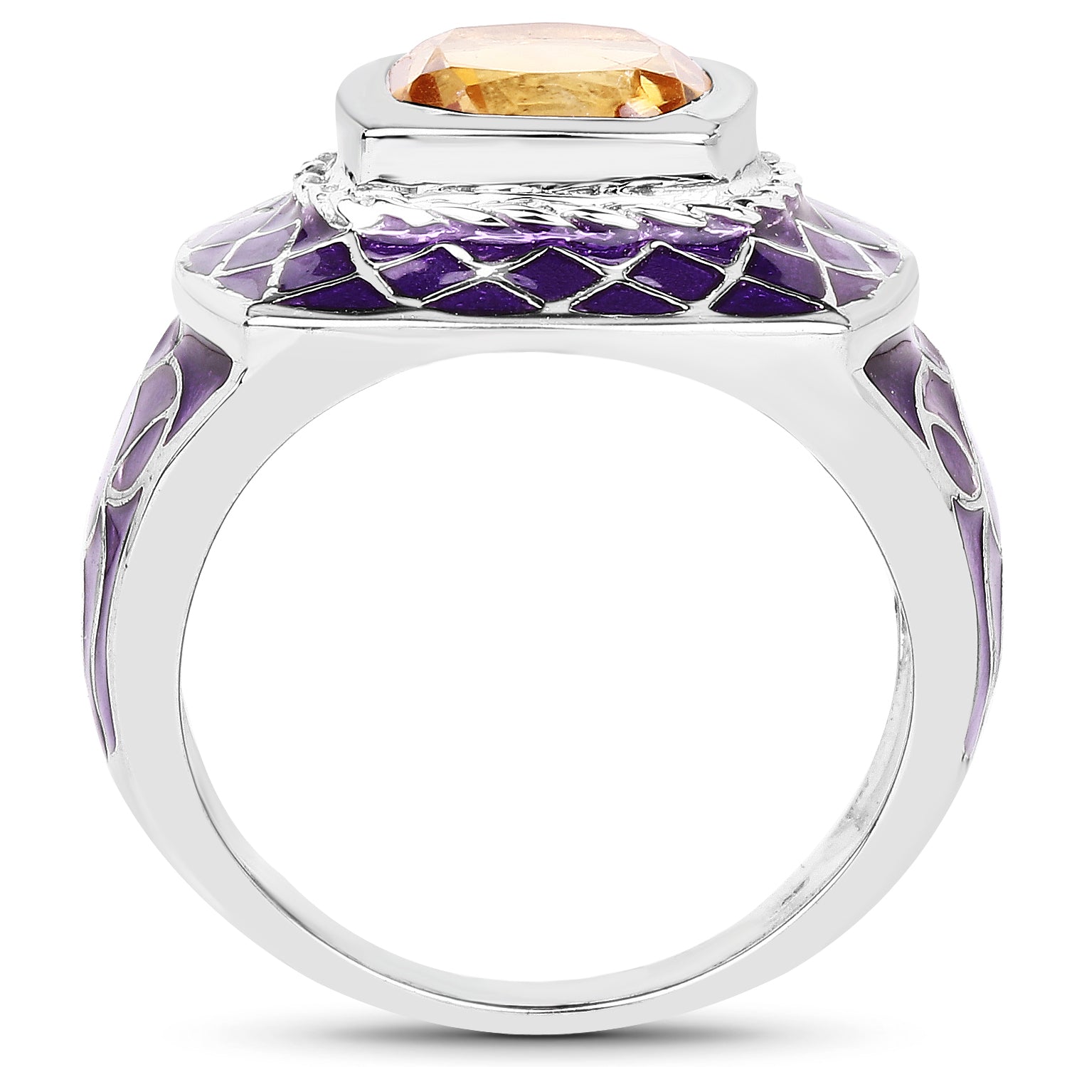2.00 Carat Genuine Citrine .925 Sterling Silver Ring