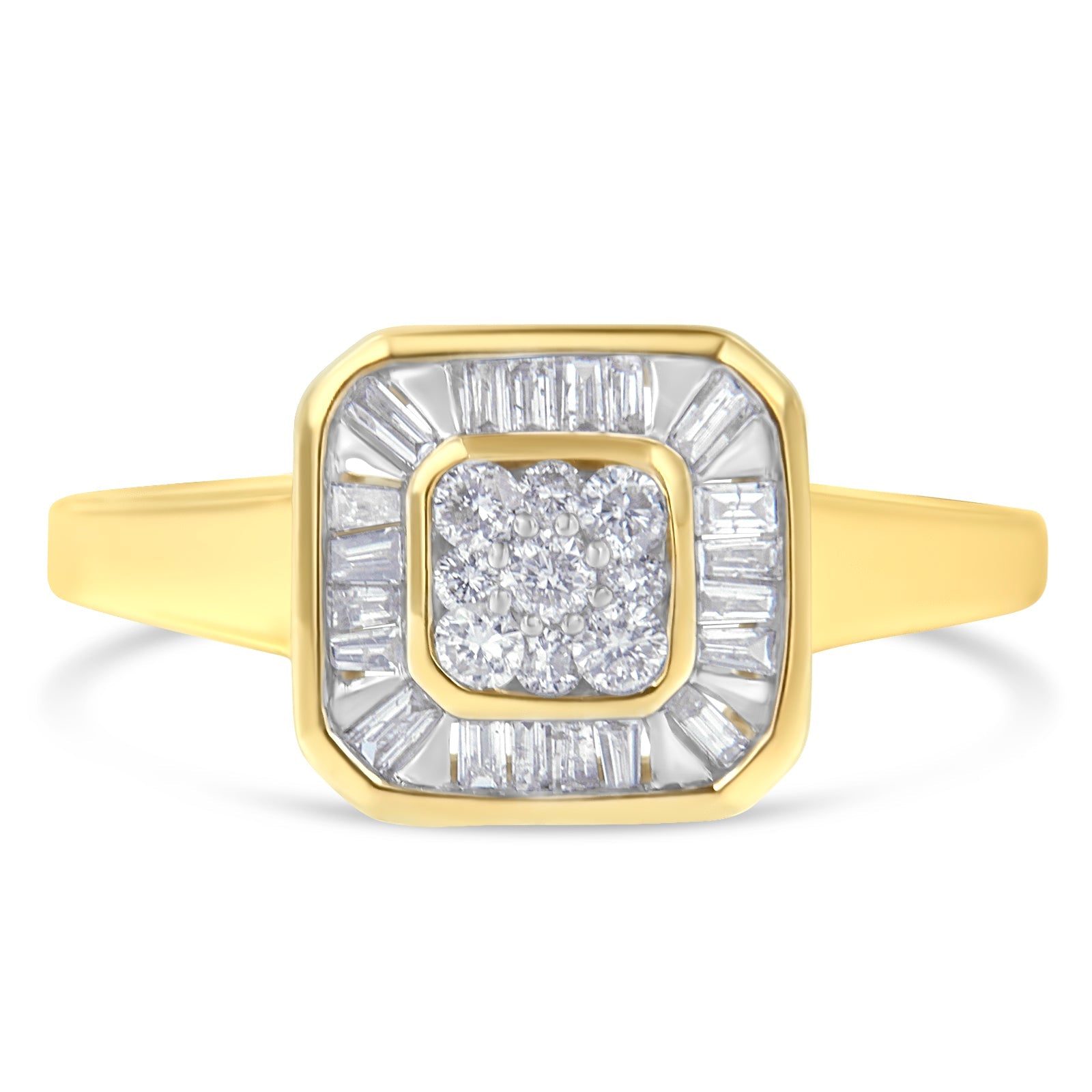 10K Yellow Gold Diamond Cocktail Ring (1/2 Cttw, I-J Color, SI2-I1 Clarity) - Size 6