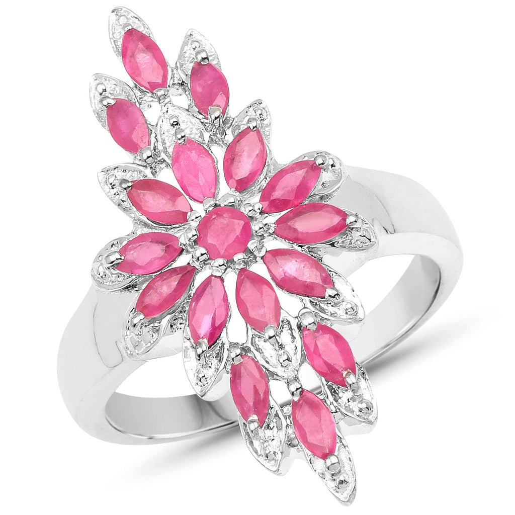 2.04 Carat Genuine Ruby .925 Sterling Silver Ring