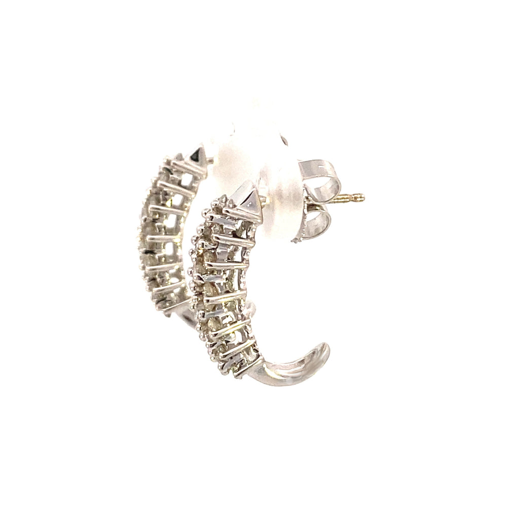 1.09ct Diamond Diamond Hoop Earrings 14KT White Gold