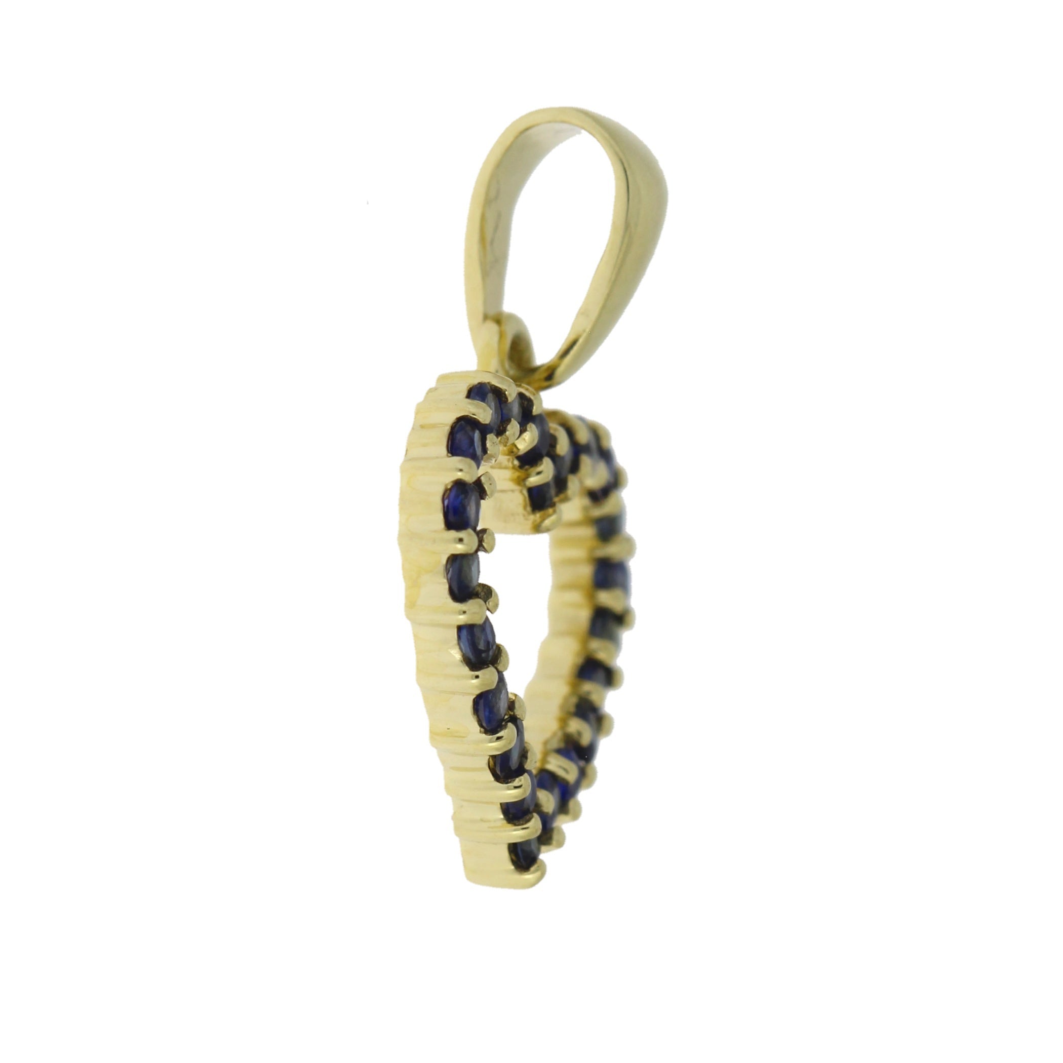 .37ct Sapphire Heart Love Pendant 10KT Yellow Gold