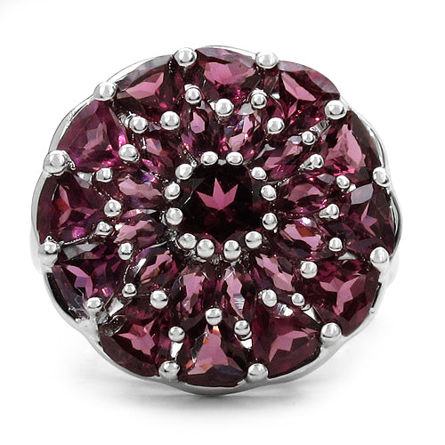 5.08 Carat Genuine Rhodolite .925 Sterling Silver Ring