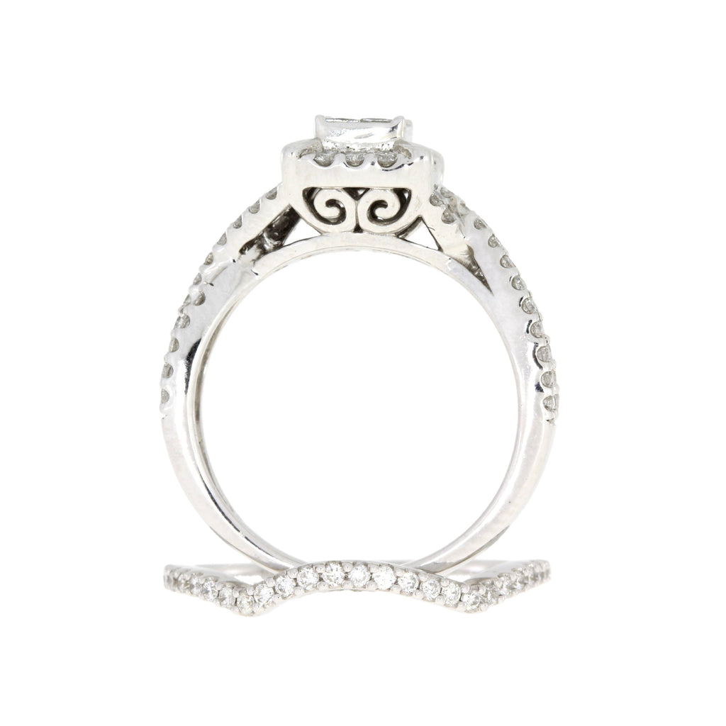 1.00ct Diamond Engagement Ring Set 10KT White Gold