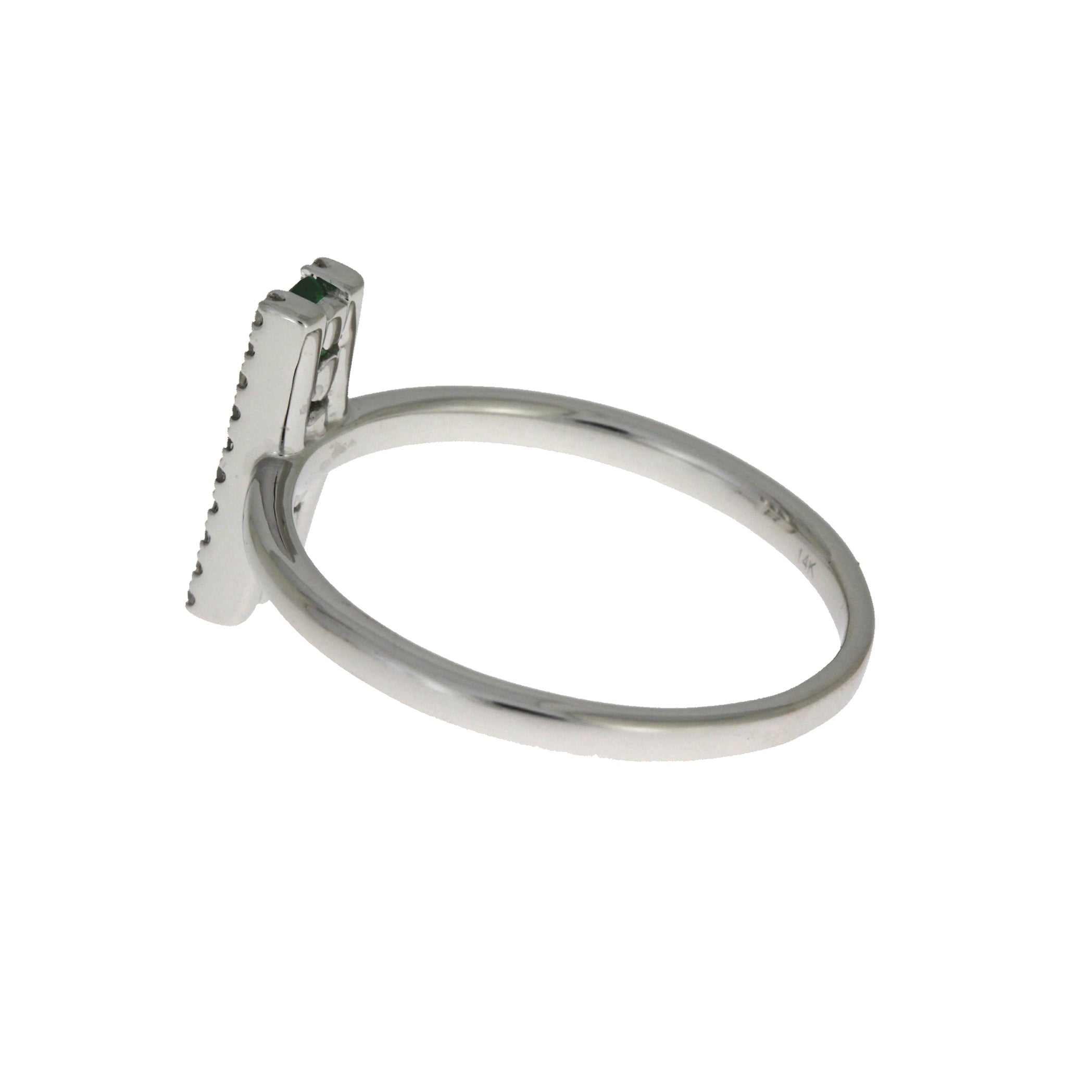 .25ct Emerald Diamond Ring 14KT White Gold