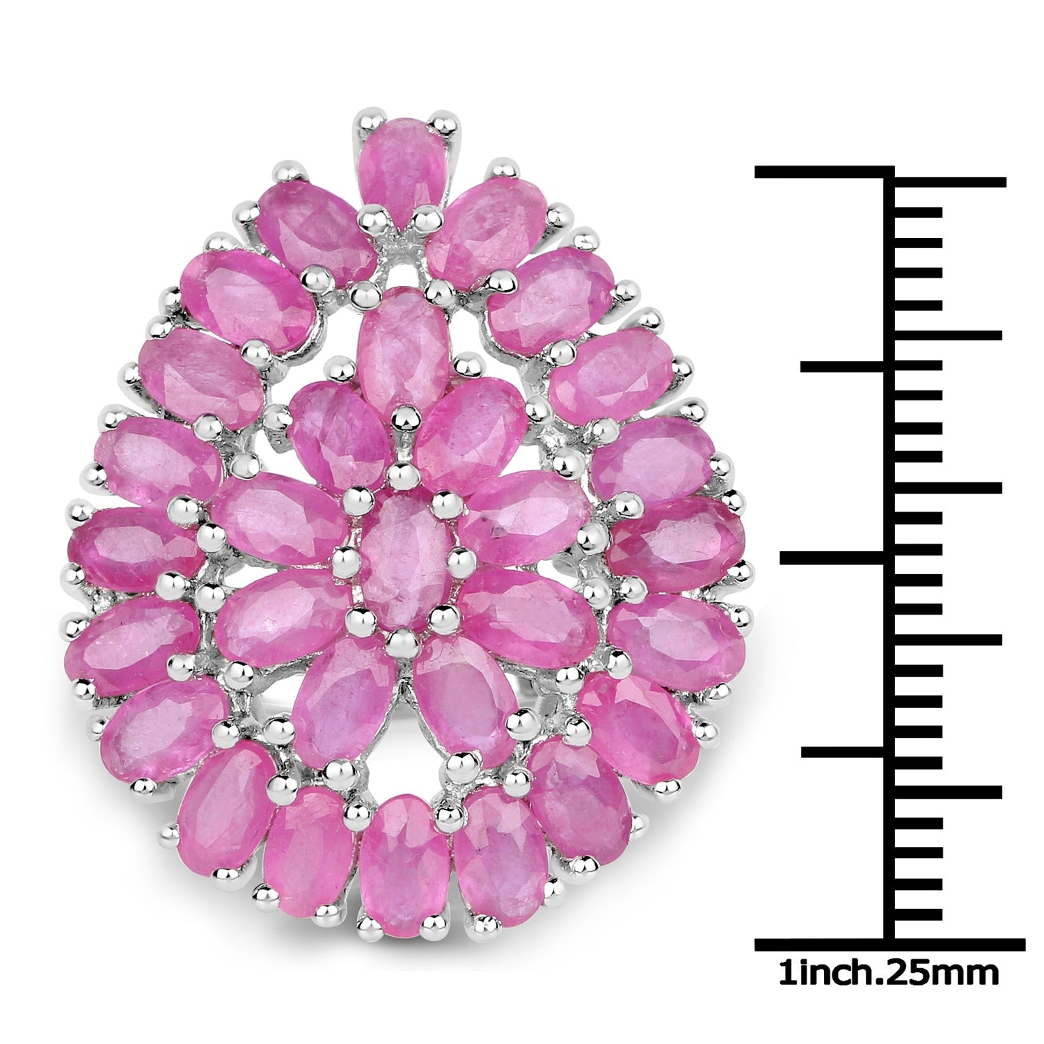 8.10 Carat Genuine Ruby .925 Sterling Silver Ring