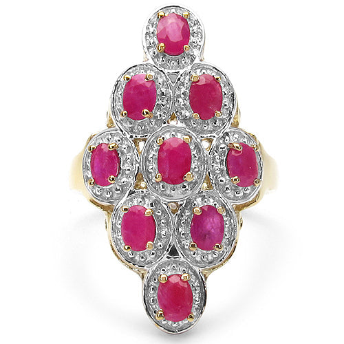 1.98 Carat Genuine Ruby .925 Sterling Silver Ring