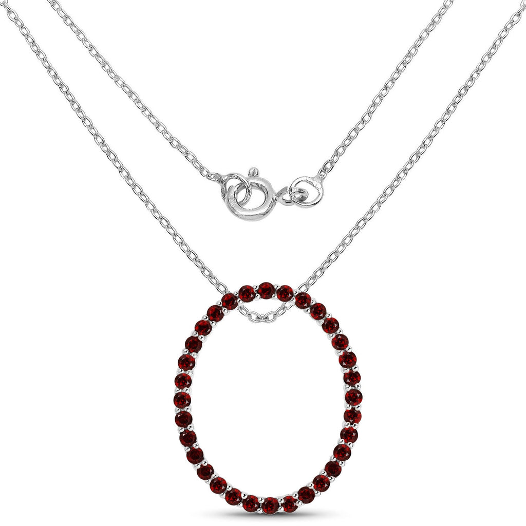 3.52 Carat Genuine Garnet .925 Sterling Silver Pendant