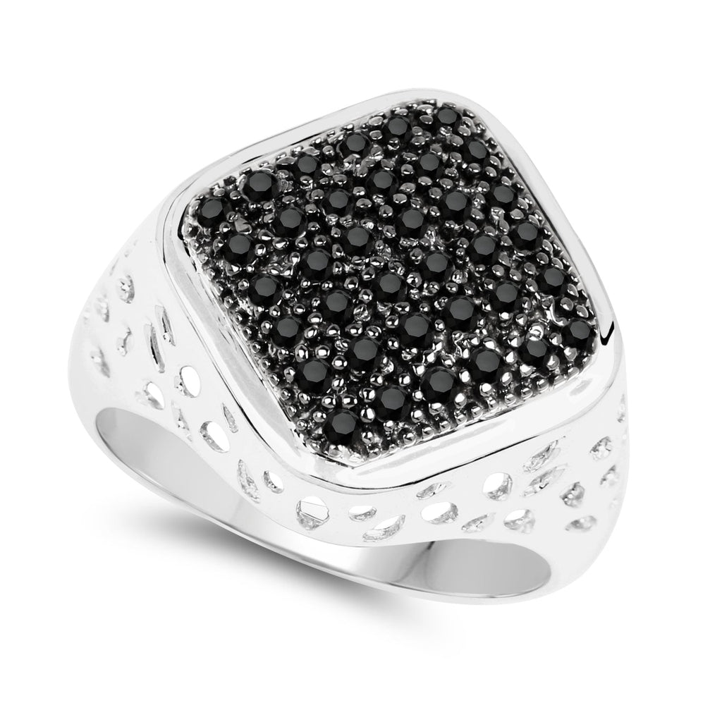 0.54 Carat Genuine Black Diamond .925 Sterling Silver Ring
