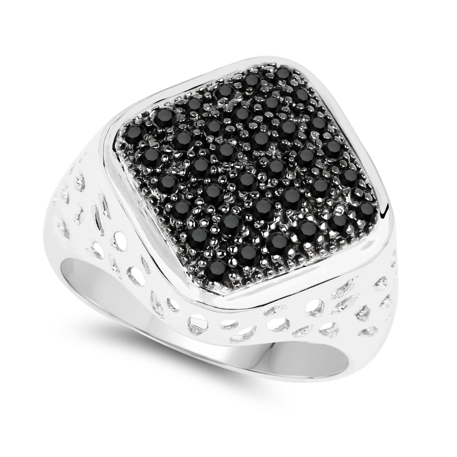 0.54 Carat Genuine Black Diamond .925 Sterling Silver Ring