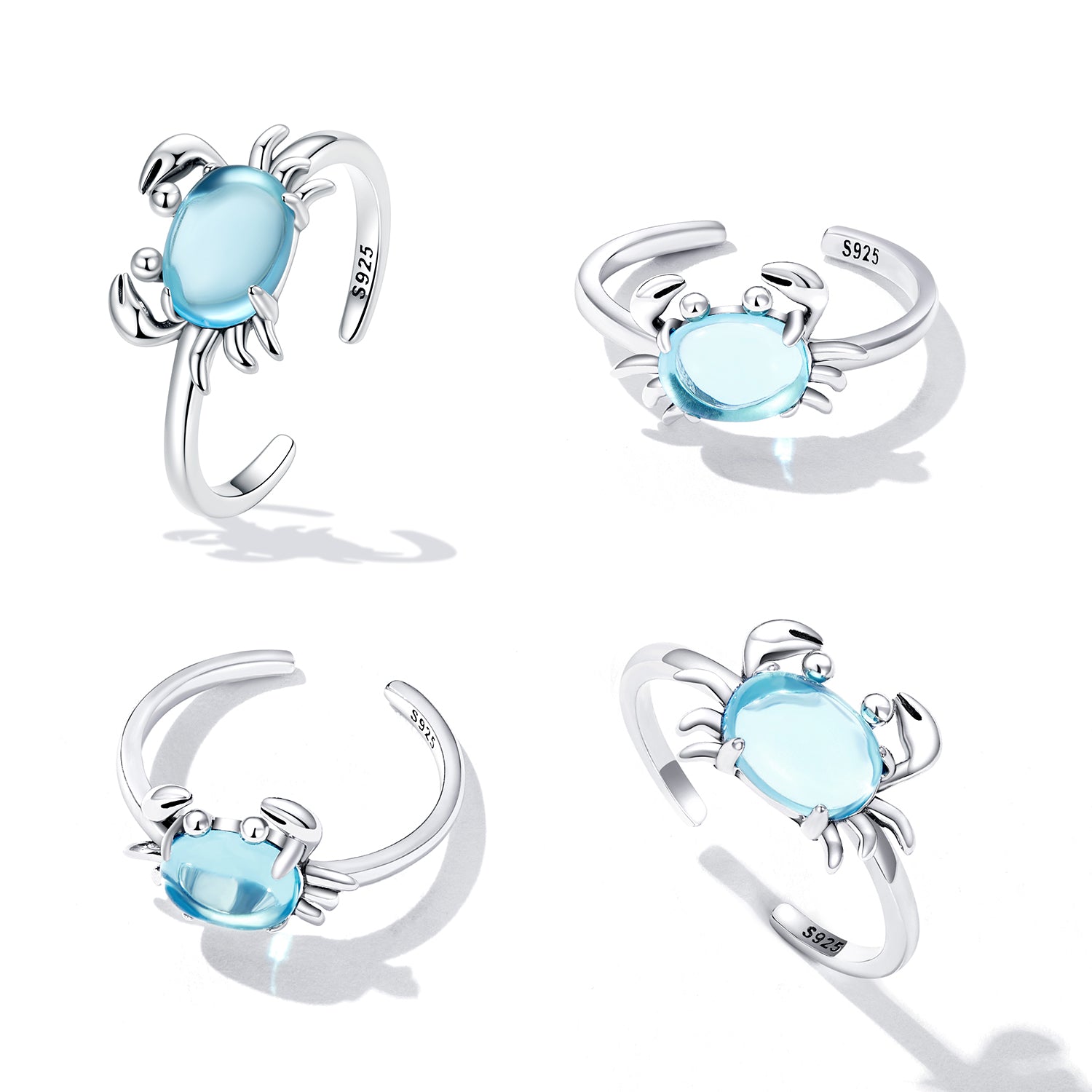 925 Sterling Silver Ring with Transparent Glass, 0.15cm Width, Crafted for Unisex