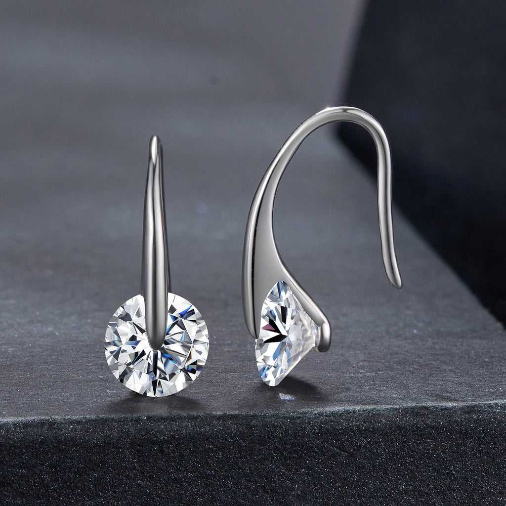 925 Sterling Silver Moissanite 1ct Earrings for Women