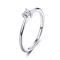 925 Sterling Silver Ring Size 6.0 with CZ and Platinum Plating for Women