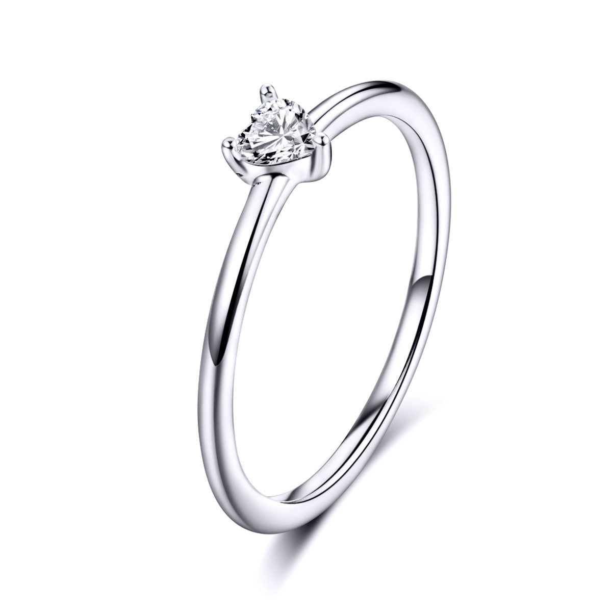 925 Sterling Silver Ring Size 6.0 with CZ and Platinum Plating for Women