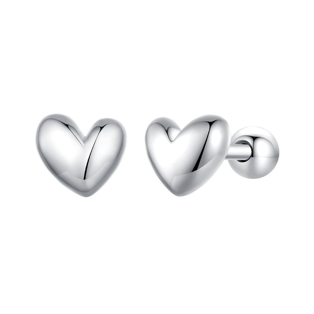 925 Sterling Silver Plated Platinum 5mm Earrings for Women