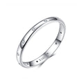 925 Sterling Silver Size 6.0 Plated Platinum Pavé Setting CZ Ring for Women