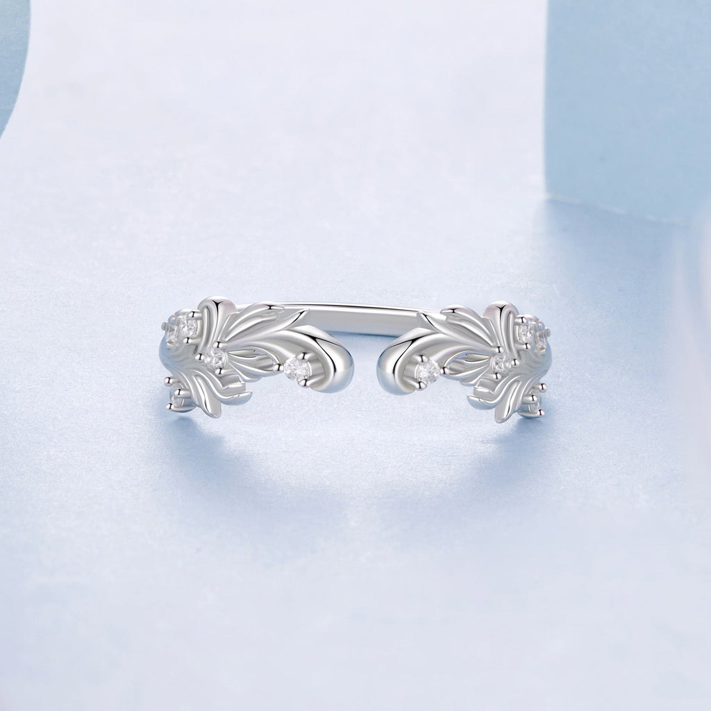 925 Sterling Silver White Gold Plated Ring with Pavé Setting CZ for Women