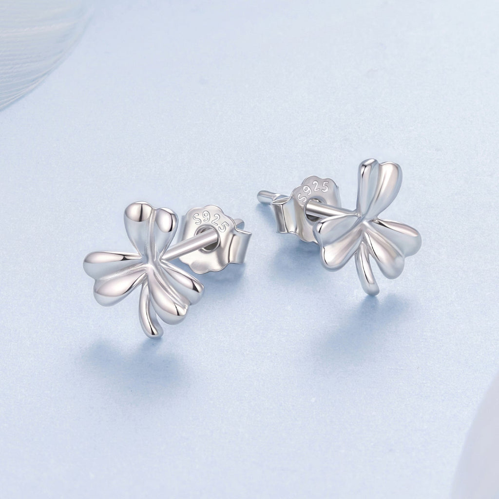 925 Sterling Silver White Gold Plated 0.7cm Earrings for Women