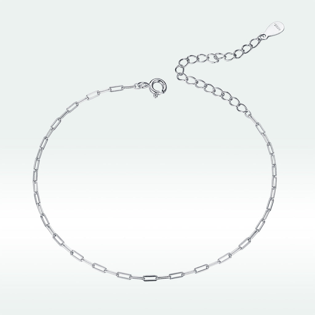 925 Sterling Silver & Plated Platinum Bracelet - 17+5cm Length