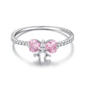 925 Sterling Silver Plated White Gold 0.65cm Pendant Ring Size 6 for Women