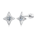 925 Sterling Silver Moissanite Earrings 0.8cm for Women