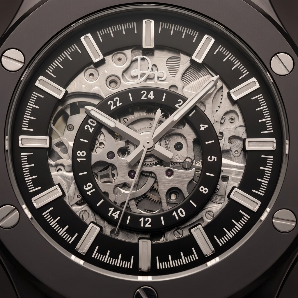Stainless Steel Skeleton Watch - The 199 Gunmetal by Dapper Watches