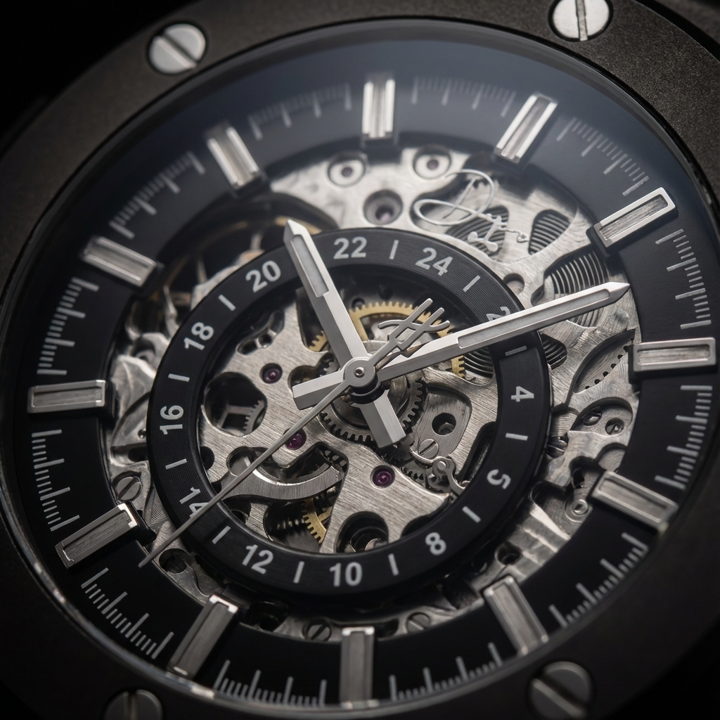 Stainless Steel Skeleton Watch - The 199 Gunmetal by Dapper Watches
