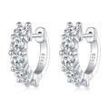 S925 Sterling Silver Moissanite Earrings, 1.3cm, Platinum Plated, for Women