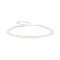 925 Sterling Silver White Gold Plated Shell Pearl Bracelet 16+6cm for Women