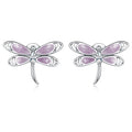 925 Sterling Silver Enamel Process Earrings with Pavé Setting CZ for Women