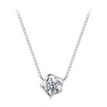 925 Sterling Silver Moissanite 0.5 Carat White Gold Plated Necklace for Women