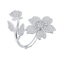 925 Sterling Silver Plated Platinum Pavé Setting CZ 0.2cm Ring