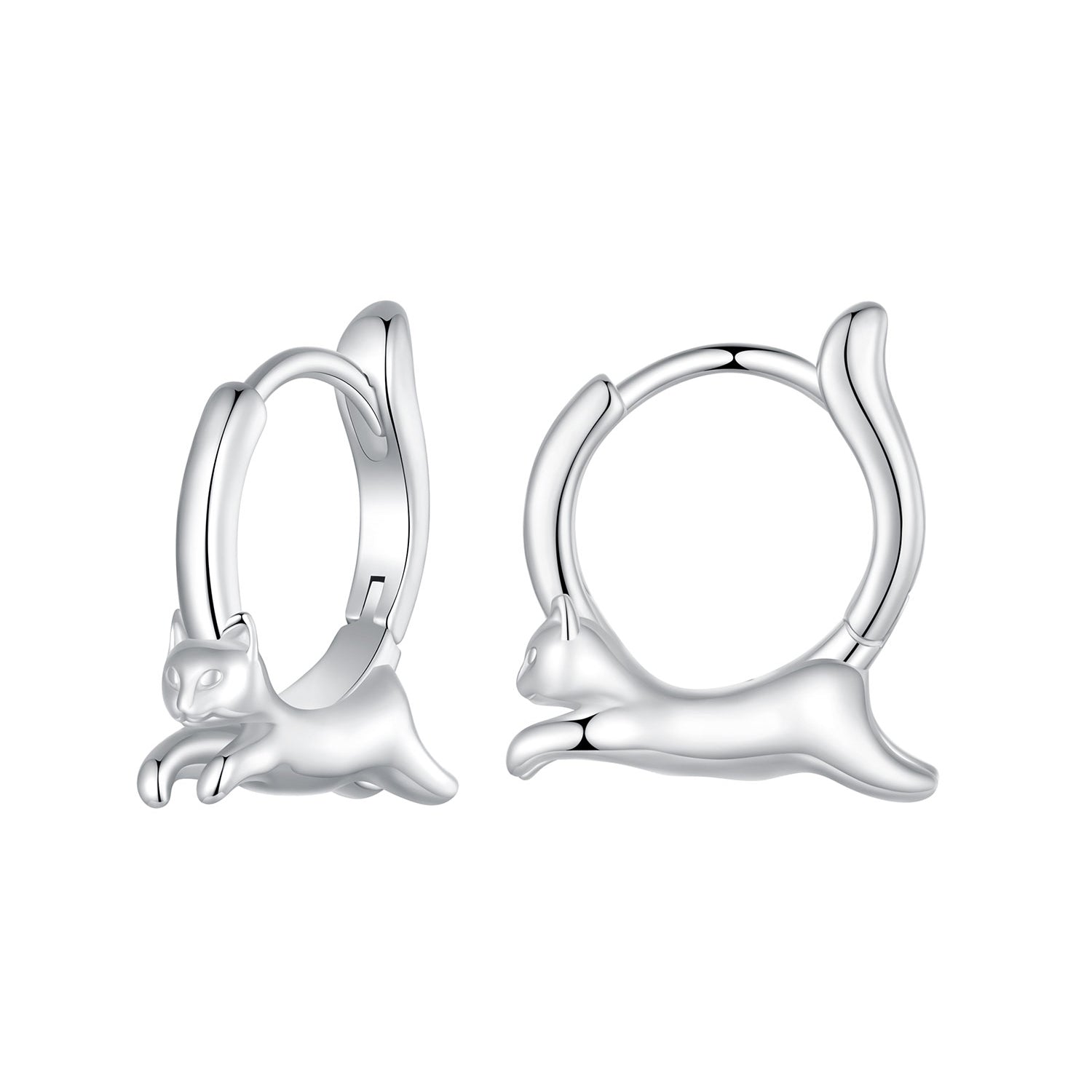 925 Sterling Silver Earrings for Women, Size 15*4mm, Inner Diameter 10mm, Plated Platinum