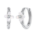 925 Sterling Silver Earrings with Pavé Setting CZ and High-Quality Nacre for Women