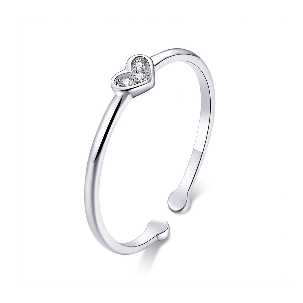 925 Sterling Silver Plated Platinum Pavé Setting CZ Ring