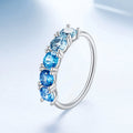 925 Sterling Silver Ring with White Gold Plating for Women, Size 6.0
