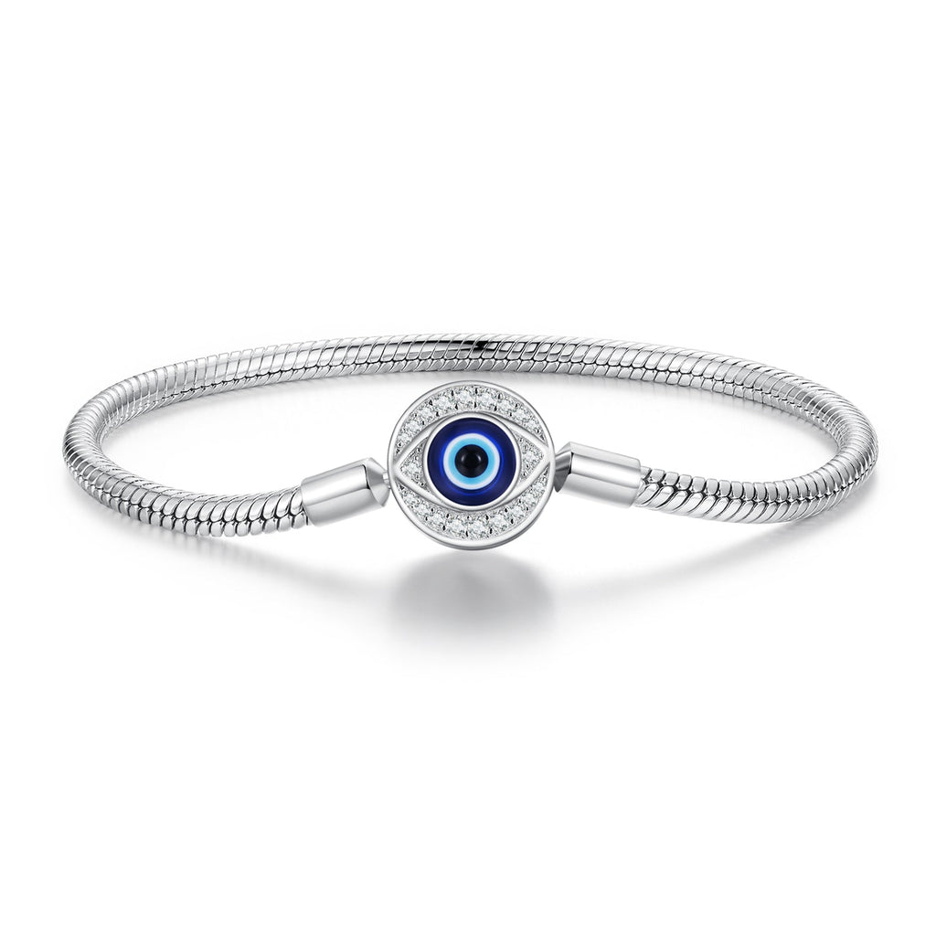 925 Sterling Silver Bracelet with CZ & Resin, Size 17.0