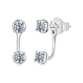 925 Sterling Silver White Gold Plated Moissanite Earrings 0.1 Carat for Women