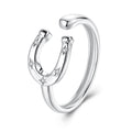 925 Sterling Silver & White Gold Plated Pavé CZ Ring
