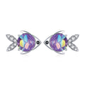 925 Sterling Silver Earrings with CZ and Resin, 0.8*1.2cm