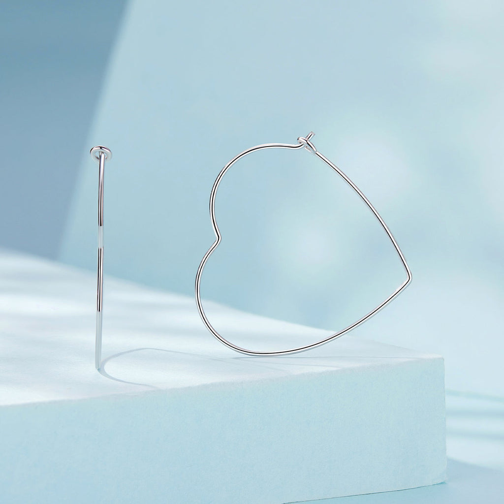925 Sterling Silver Earrings with White Gold Plating - 27mm for Women