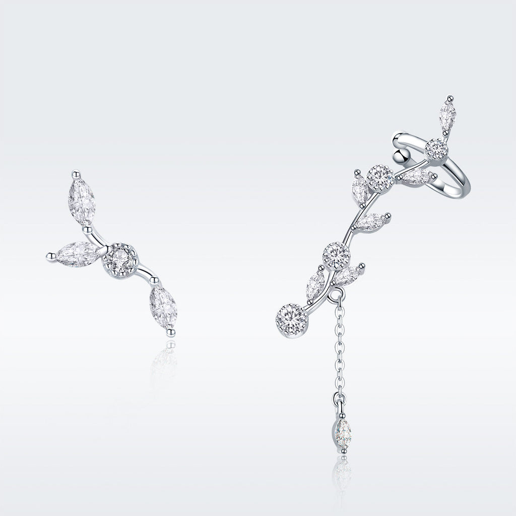 925 Sterling Silver Earrings with Platinum Plating and CZ for Women