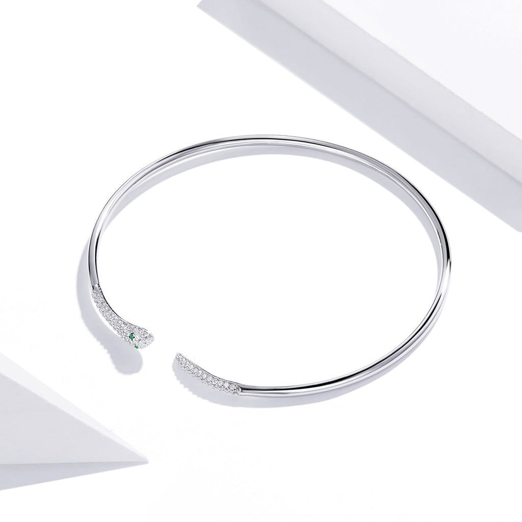 S925 Sterling Silver Bracelet with Pavé Setting CZ 6cm Diameter for Women