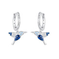 925 Sterling Silver Opal Nanometer Stone Earrings, White Gold Plated, 23*13mm for Women