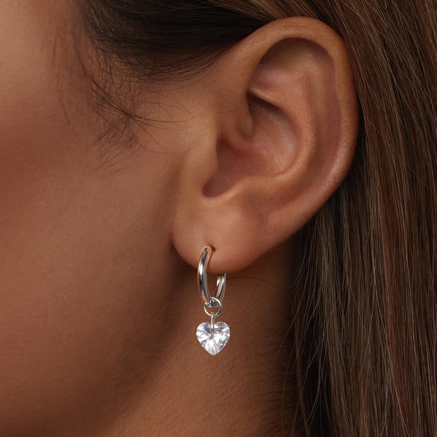 925 Sterling Silver Earrings with Pavé Setting CZ and White Gold Plating for Women