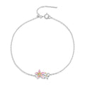 S925 Sterling Silver Adjustable Flower Bracelet for Women