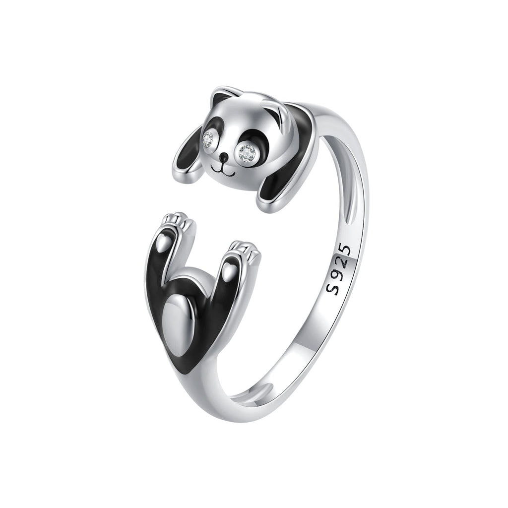 925 Sterling Silver Enamel Process Pavé Setting CZ Ring for Women
